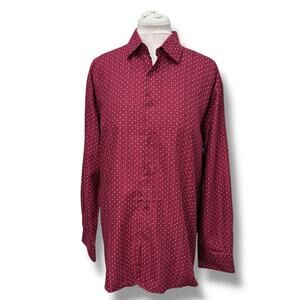 Nine West Mens Slim Fit Red Button-Down Shirt Size XL